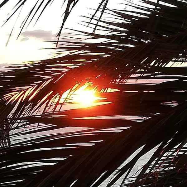 Foto vom Sonnenuntergang für Yoga-Woche